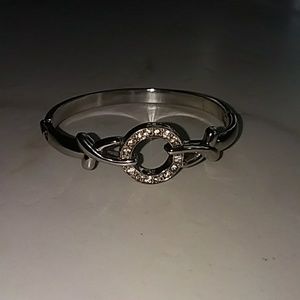 Beautiful silver bracelet with rhinestone silver